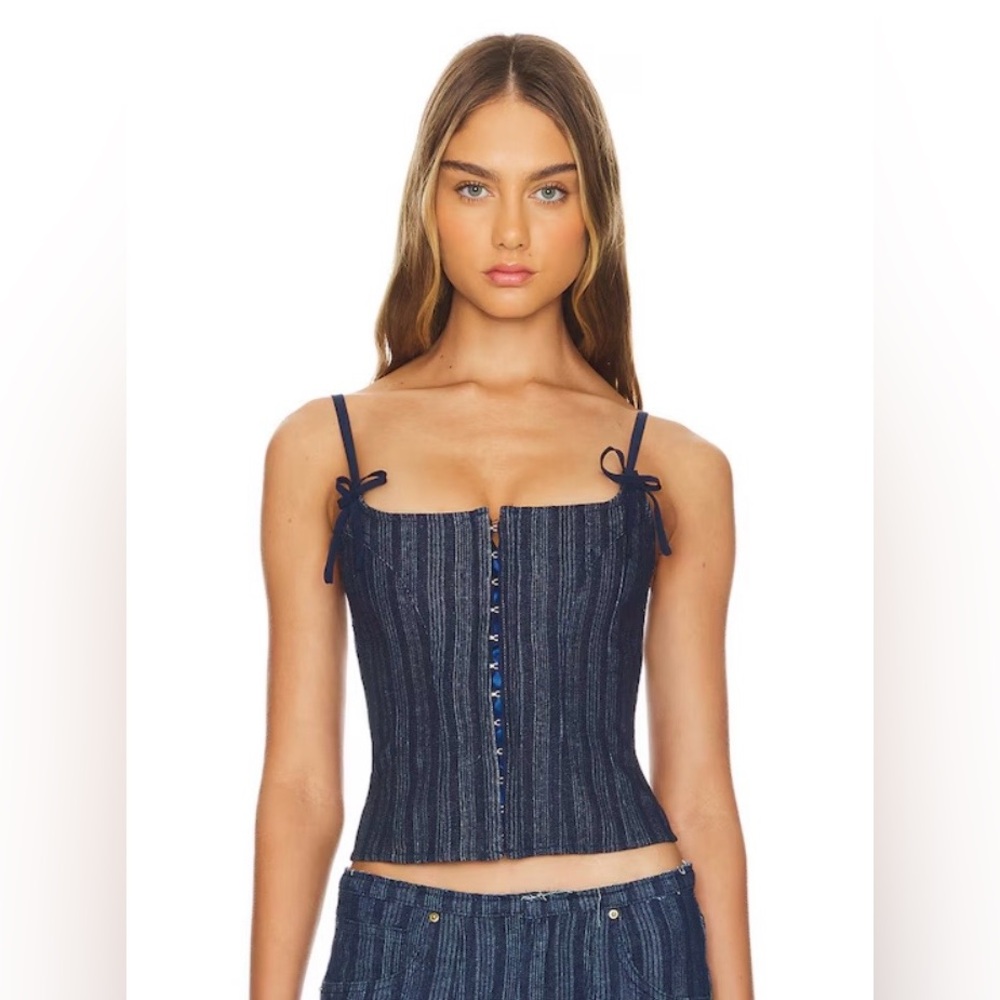 Lioness Blue Denim Corset Top
